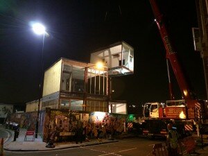 The final piece being placed.